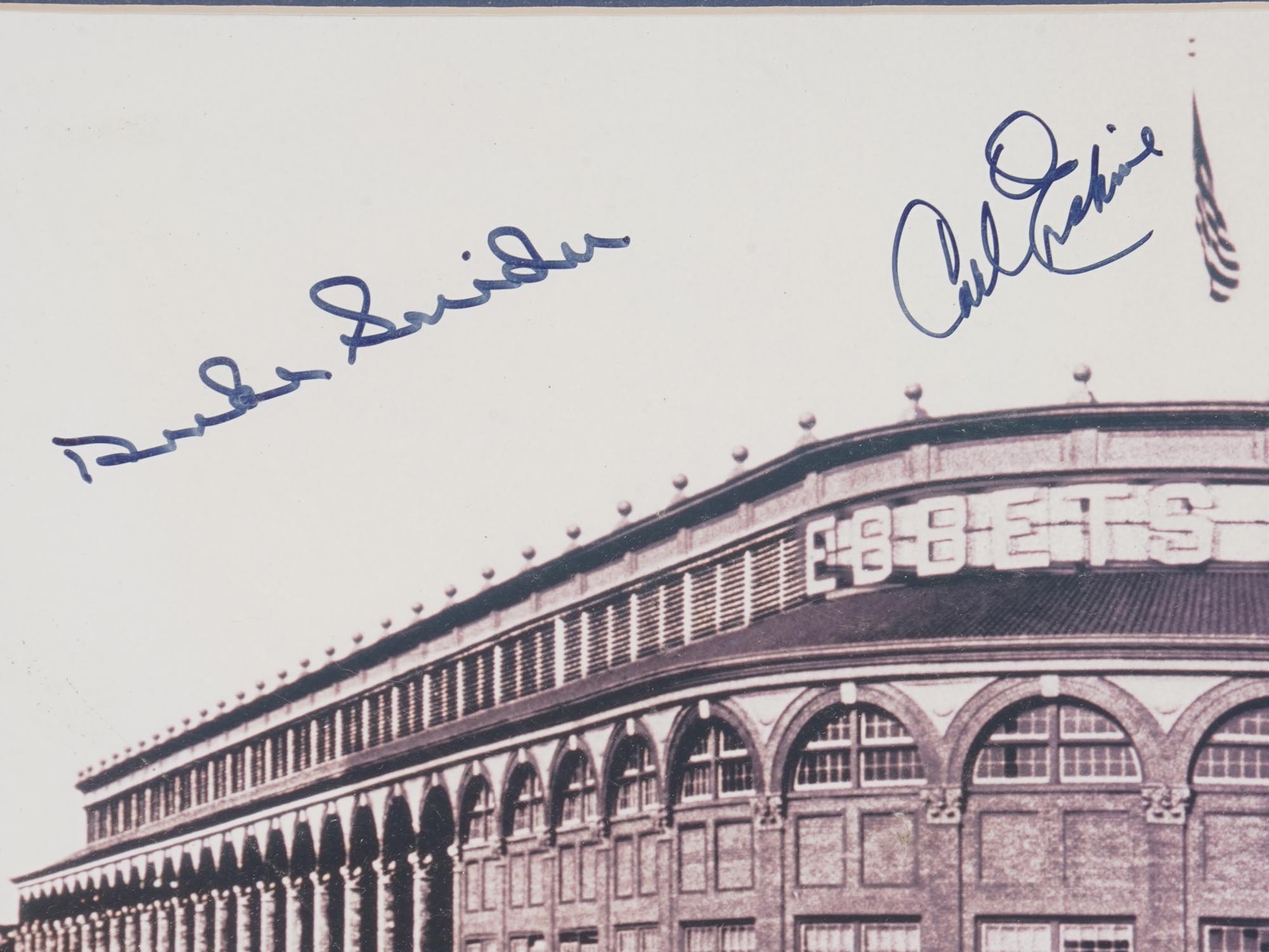 EBBETS FIELD PHOTO W BROOKLYN DODGERS AUTOGRAPHS PIC-4